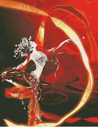 

Dancing sexy beauty oil painting Needlework Counted Embroidery DIY DMC Cross Stitch Kits Crafts 14CT Unprinted Home Decor Handma