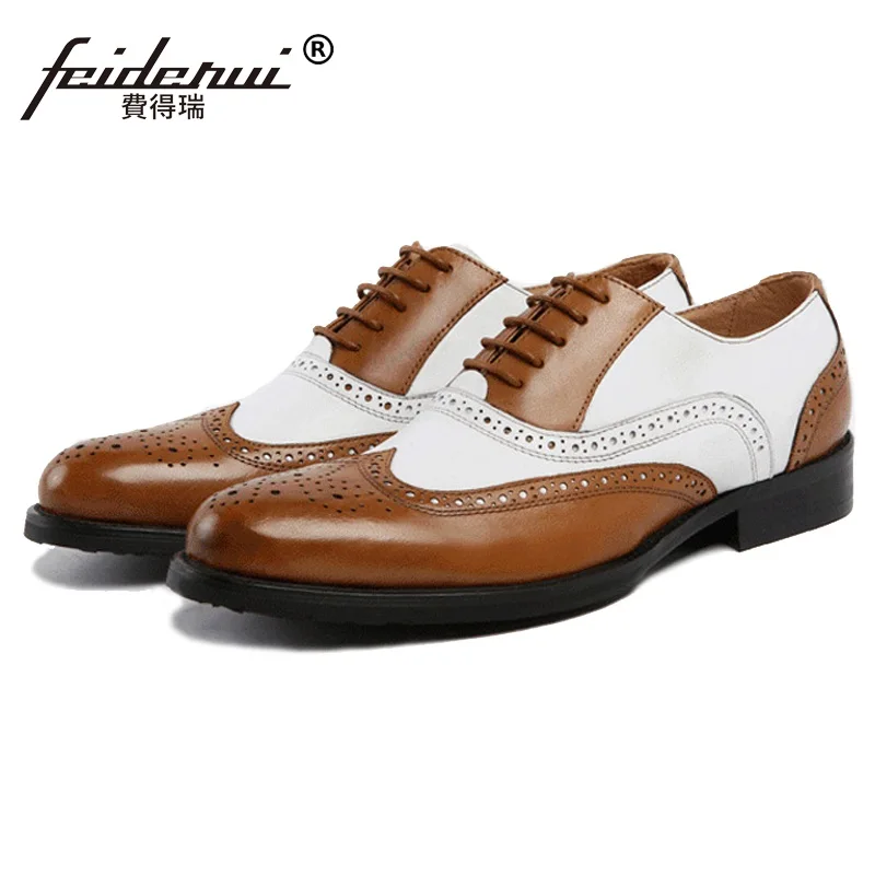 Luxury Mixed Colors Brand Carved Man Dress Shoes Genuine Leather Brogue Oxfords Round Toe Formal Men's Wing Tip Flats BD42 Luxury Mixed Colors Brand Carved Man Dress Shoes Genuine Leather Brogue Oxfords Round Toe Formal Men's Wing Tip Flats BD42