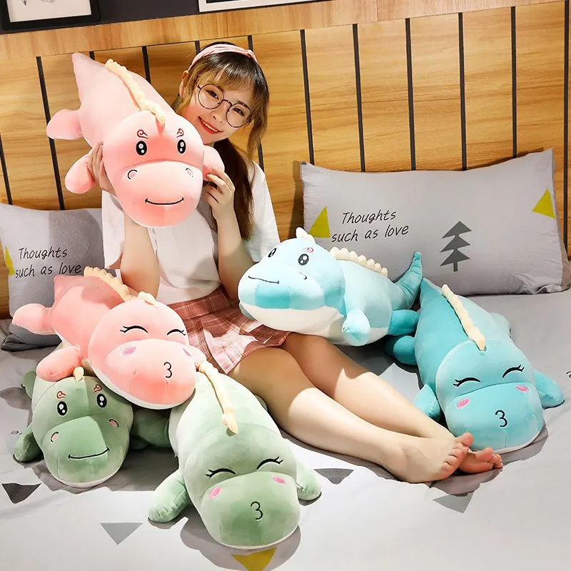 New Big Size Long Lovely Dinosaur Plush Toy Soft Cartoon Animal
