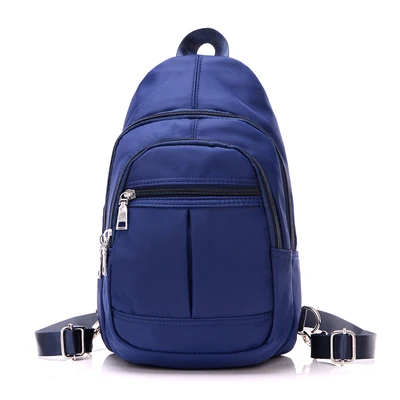 Женские рюкзаки для девочек-подростков, молодежная трендовая школьная сумка для мальчиков, Студенческая сумка, нейлоновый водонепроницаемый нагрудный рюкзак для мужчин - Цвет: Dark blue