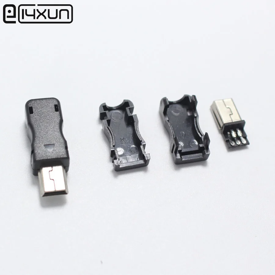 10 комплектов мини USB 5 Pin T порт штекер соединитель черный пластиковый чехол для
