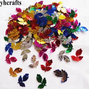 

25gram/Lot 15x20mm Three leaf with hole sequin Craft material Kindergarten crafts Intelligence Creative activity item DIY toys