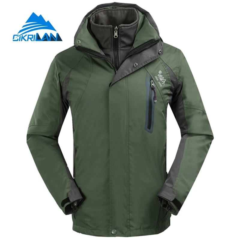 

New Outdoor Sport Windbreaker Waterproof Jacket Men Hiking Camping Skiing Climbing Winter Coat Fleece Lining Jaqueta Masculino