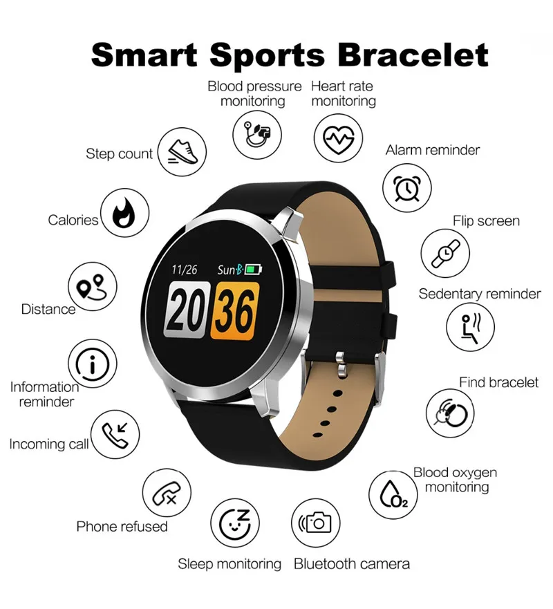 

Business Smart Watch IP67 Waterproof Heart Rate Monitor Smart Watch 0.95 Inch OLED Color Screen for Android Ios Smart Watch Mens