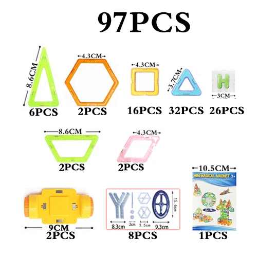 97 шт. DIY Набор Магнитных строительных игрушек, Мини Магический магнит, вытягивающий, Обучающие модели друзей, строительные кирпичные игрушки для детей, подарок - Цвет: Армейский зеленый