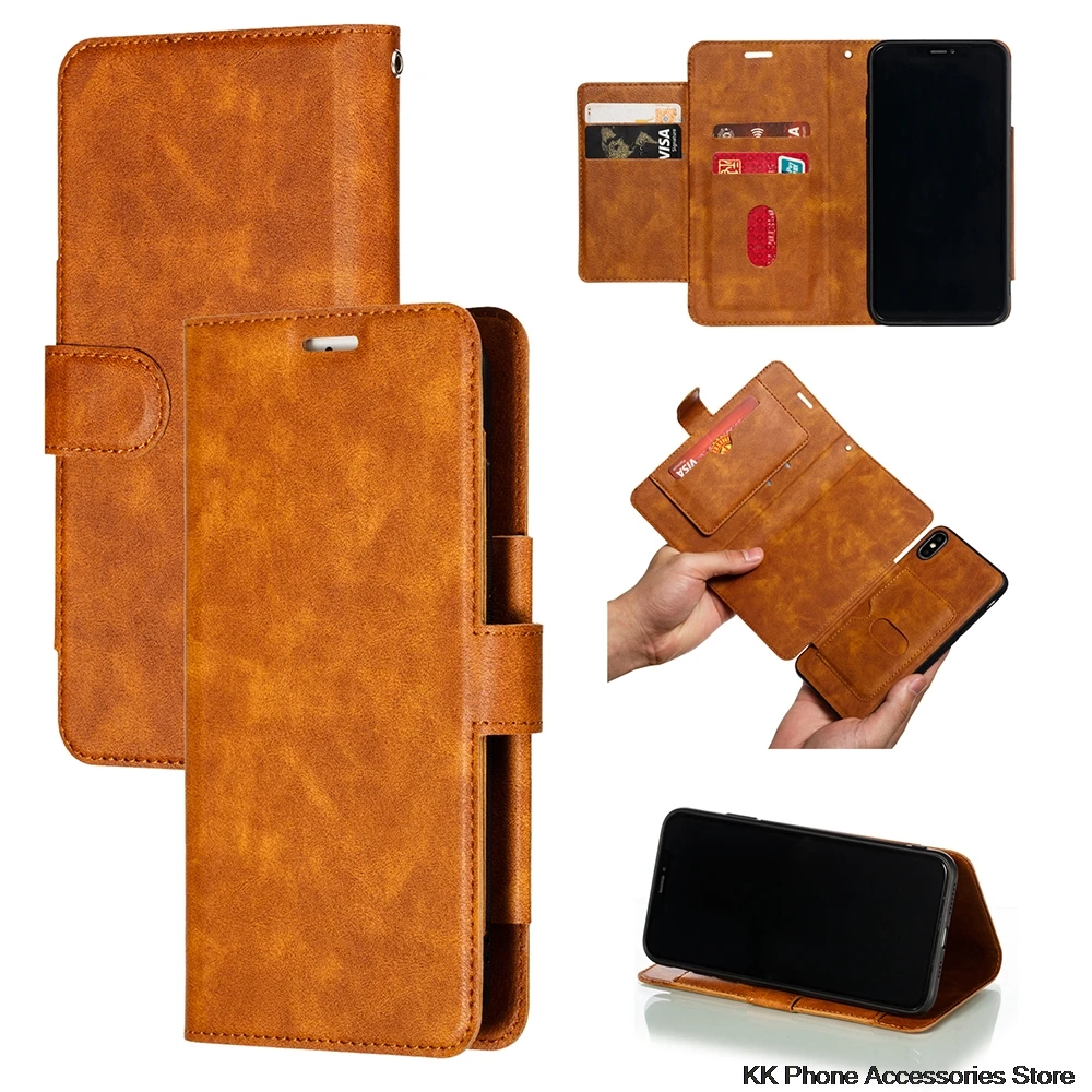 Detachable Flip Leather Case For iPhone XS Max X 10 XR 6 6s 7 8 Magnetic Wallet Cards Phone Cover Plus Cases | Мобильные телефоны и