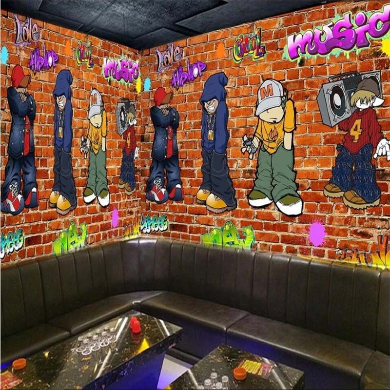 

Beibehang большой оригинальный уличный граффити персонаж фоновая стена на заказ большие Свежие обои papel de parede