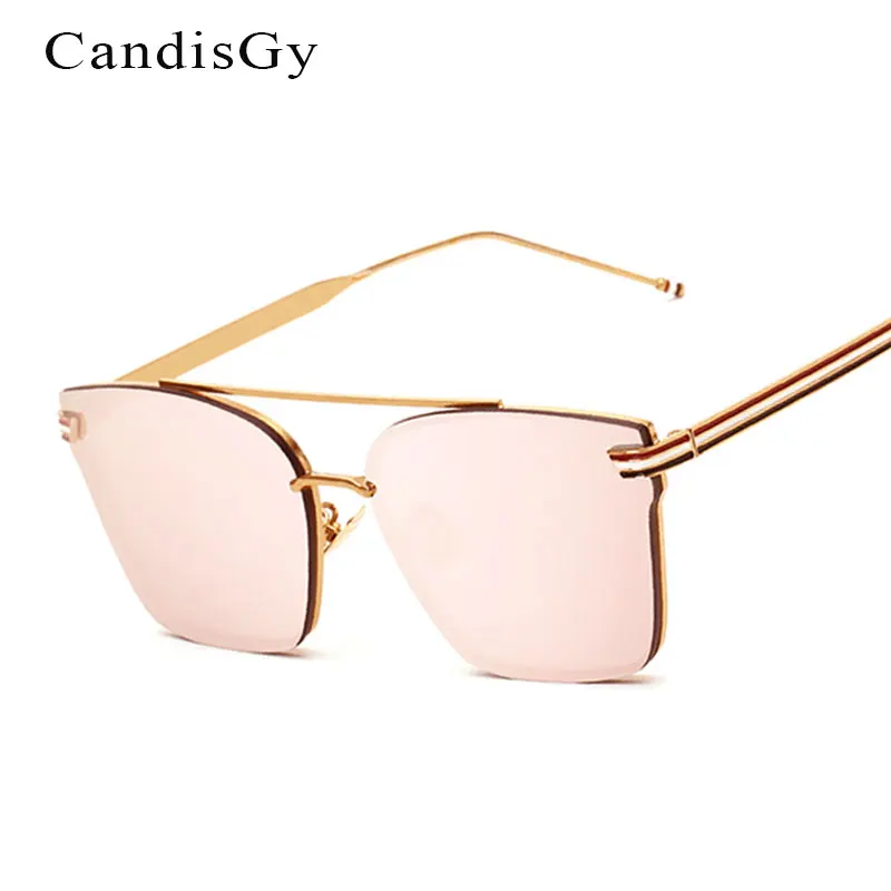 

Fashion Rimless Square Cat Eye tom Mirror Sunglasses Women 2019 New Brand Designer Lady Female Sun glasses UV400 High quality