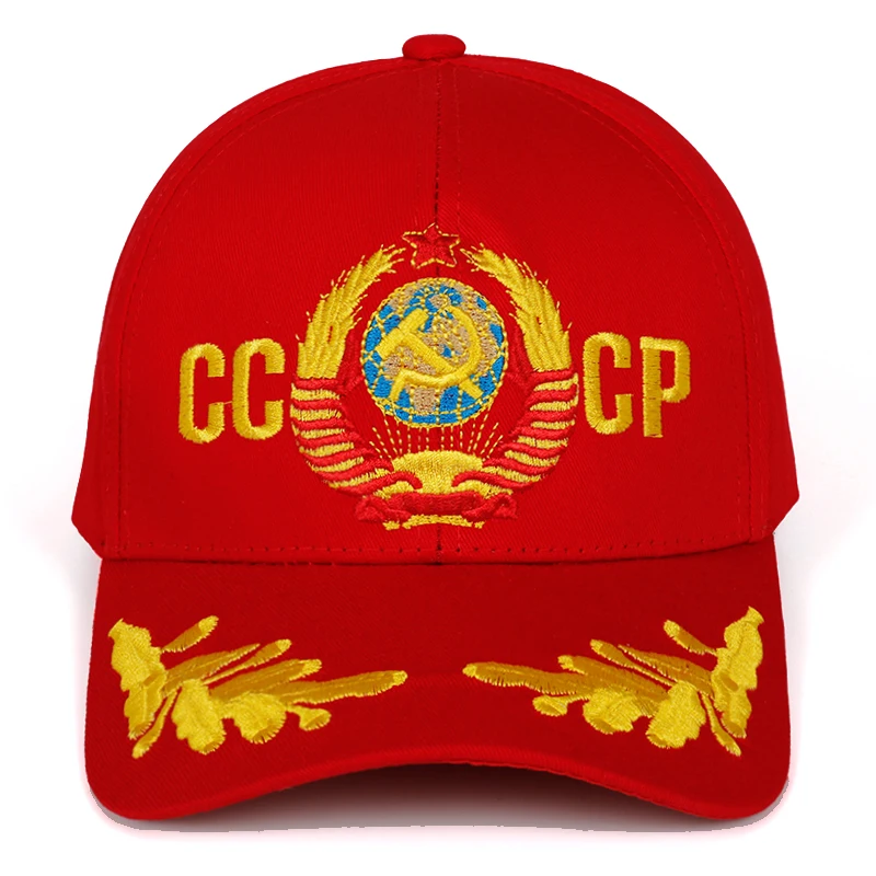 Новинка CCCP СССР Бейсболка унисекс Регулируемый хлопок CCCP вышивка snapback шляпа модные кепки спортивные шапки для мужчин - Цвет: Красный