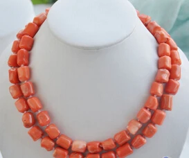

huij 004823 13x15mm massive pink coral bead NECKLACE