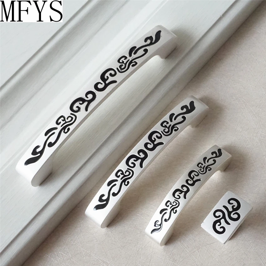 

New Arrived Drawer Pulls Handles Black Silver Dresser Pull Knob Kitchen Cabinet Handle Knobs Furniture antique drawer pulls
