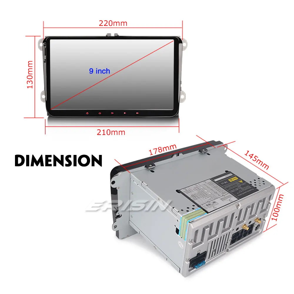 Top Erisin ES2991V 9" Auto Radio Android 9.0 Quad Core 2G RAM Car Multimedia Video Player GPS DVR for VW Passat CC Golf Touran Jetta 4 Top Erisin ES2991V 9" Auto Radio Android 9.0 Quad Core 2G RAM Car Multimedia Video Player GPS DVR for VW Passat CC Golf Touran Jetta 4