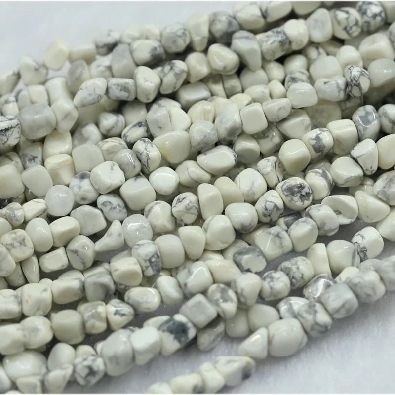 

Natural Genuine Howlite Lace White Turquoise Small Nugget Free Form Fillet Irregular Pebble Beads Fit Jewelry 15" 03973