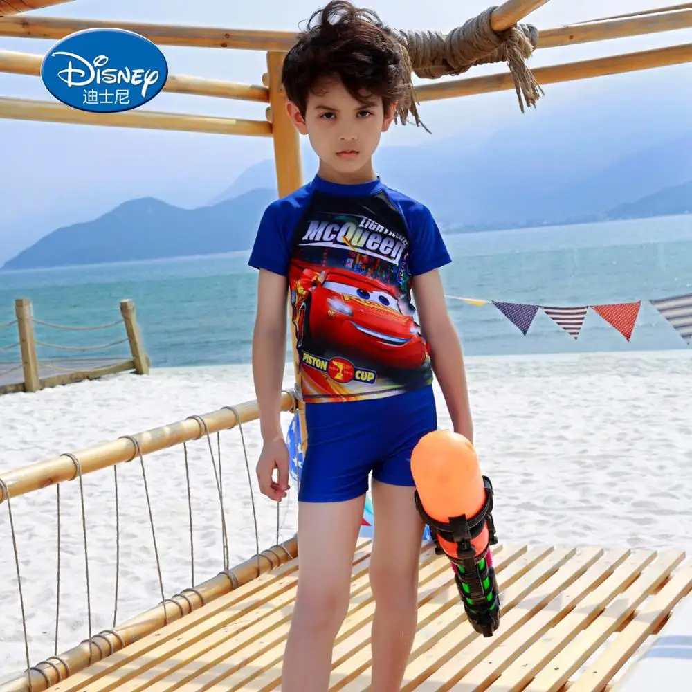 Disney Store Cars 3 Lightning McQueen Boy Swimsuit Race Car Trunks Swimwear NEw