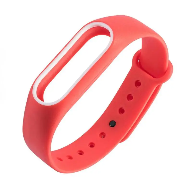 1 шт., 220 мм, двойной цвет, сменный умный Браслет, ремешок для Xiaomi mi, 2, Смарт-часы, ремешок, браслет для mi Band 2 - Цвет: Красный