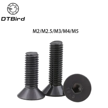 

50pcs M2 M2.5 M3 M4 mm flat head countersunk head black grade 10.9 Alloy Steel Hex Socket Head Cap Screw DIN7991
