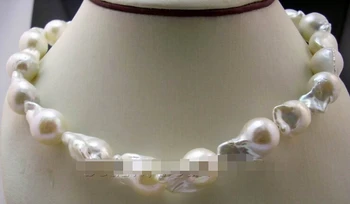 

6688fayan 003210 Big size irregular Baroque Nuclear pearl 12-20mm necklace