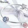 BAMOER-Bracelets en argent Sterling 925, perles en Zircon cubique, bleu, porte-bonheur, colliers, nouvelle mode, SCC915, bijoux à bricoler soi-même ► Photo 3/6