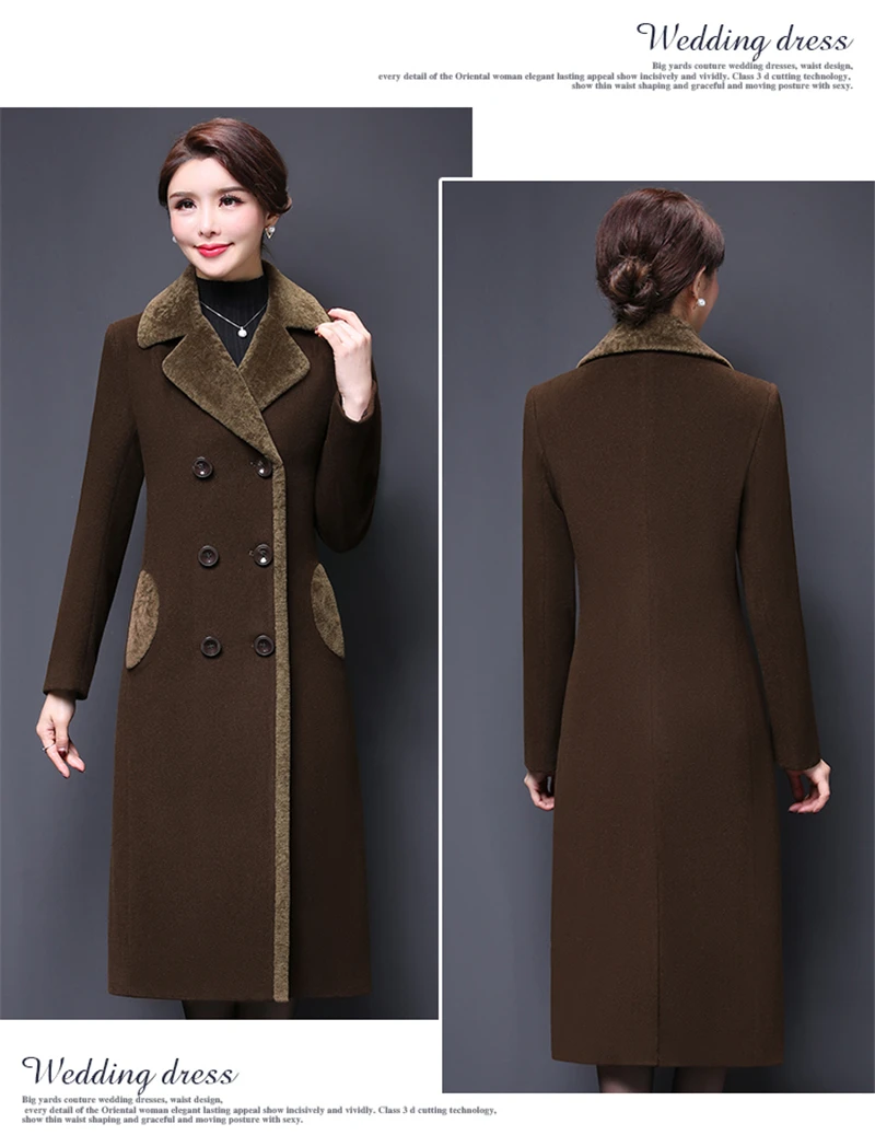 Высококачественное осенне-зимнее шерстяное пальто новые женские куртки средней длины двубортное модное тонкое кашемировое пальто Z254