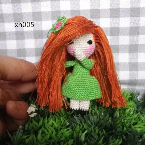 

Miniature doll redhead doll, crochet very very fine, my own creation toy rattle
