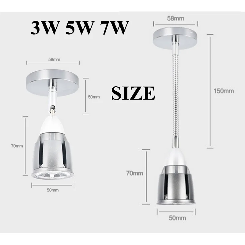 AC85-265V мини COB Светодиодный точечный светильник s 3 Вт 5 Вт 7 Вт Гибкая Трубка светодиодные потолочные лампы шланг трек светильник для ювелирных изделий счетчик выставочный зал