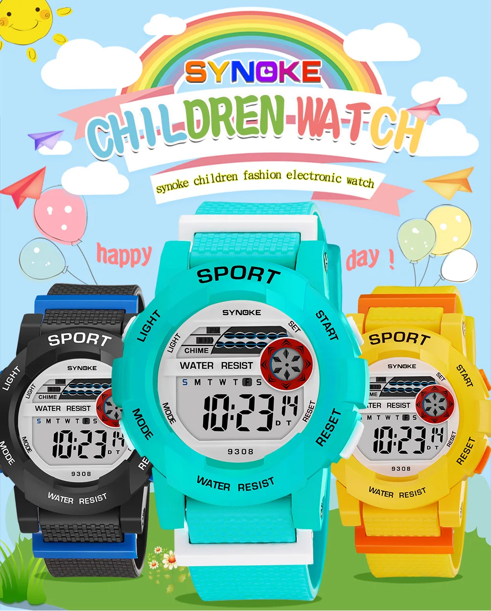 PANARS Новое поступление красочные детские часы светодиодный цифровые часы 50 м водонепроницаемые детские спортивные часы будильник Дата