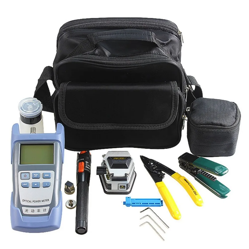 

Fiber Optic FTTH Tool Kit with SKL-6C Fiber Cleaver and Optical Power Meter 10mW Visual Fault Locator