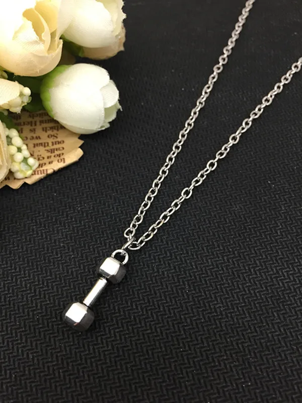

2018 / Fashion hot small dumbbell alloy pendant necklace, men and women necklace jewelry.