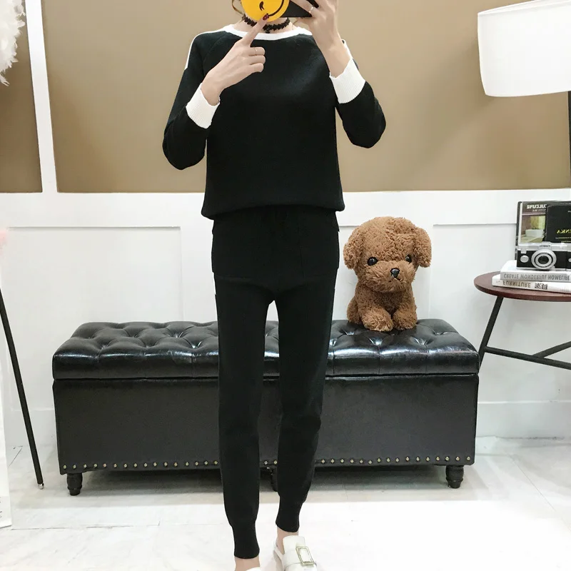 Women sweater suit and sets Casual Knitted Sweaters Pants 2PCS Track Suits tracksuit women Knitted Trousers+Jumper Tops Women sweater suit and sets Casual Knitted Sweaters Pants 2PCS Track Suits tracksuit women Knitted Trousers+Jumper Tops