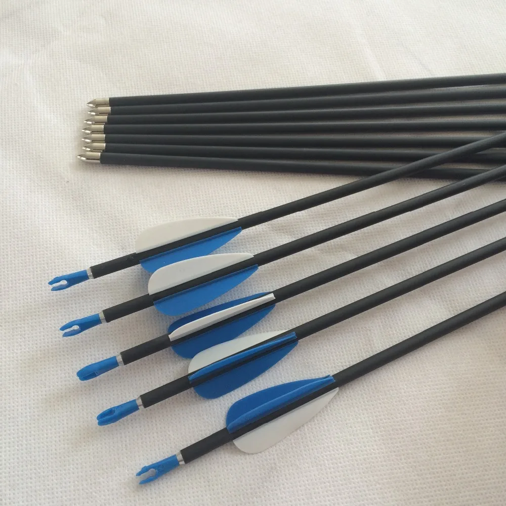 12pcs/lots Archery Hunting ID 4.2MM Pure Carbon Arrows For Compound Bow and Recurve Bow 31