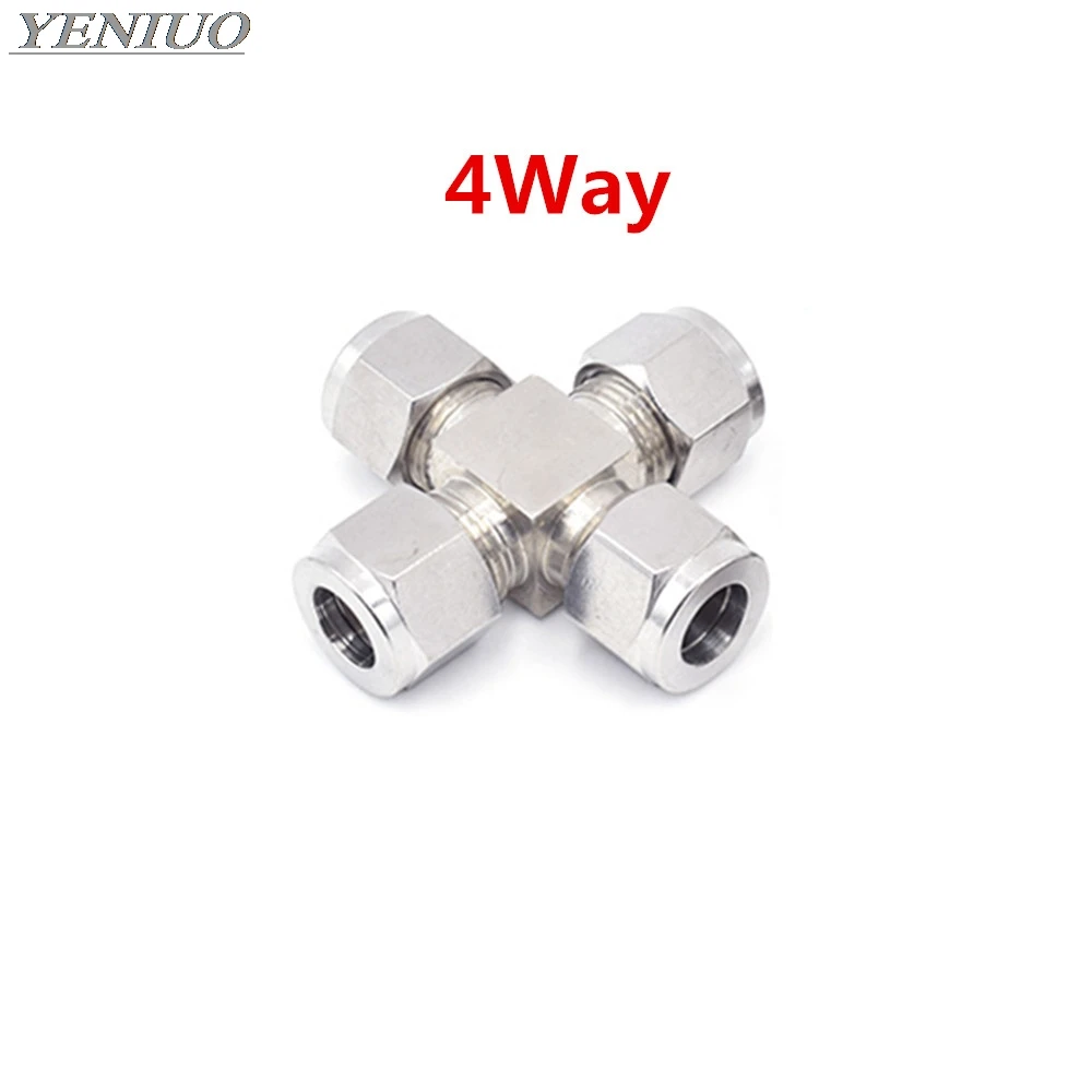 2Way 3Way 4Way 3 4 6 8 10 12 мм трубы OD 304 SS из нержавеющей стали двойной наконечник соединительные фитинги