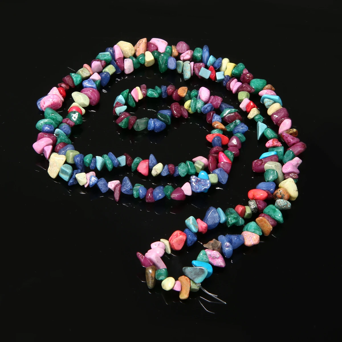 Mini Gemstone Gravel Bead Small Colorful Quartz Crystal Stones Handmade Craft DIY Jewelery Making Necklace Gift 84cm Long