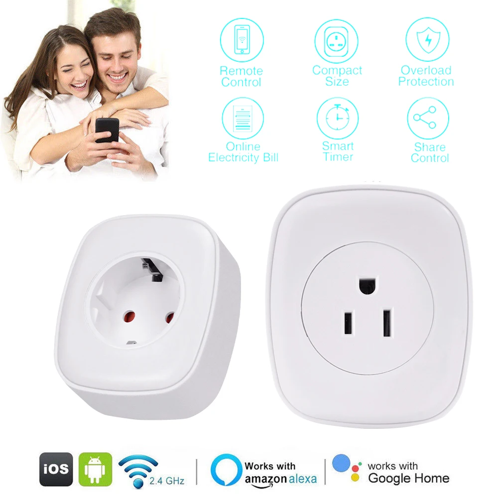 

Timethinker Ewelink Smart Home WiFi Socket AU UK US EU Plug for Alexa Google Home Automation APP Remote Control Energy Measure