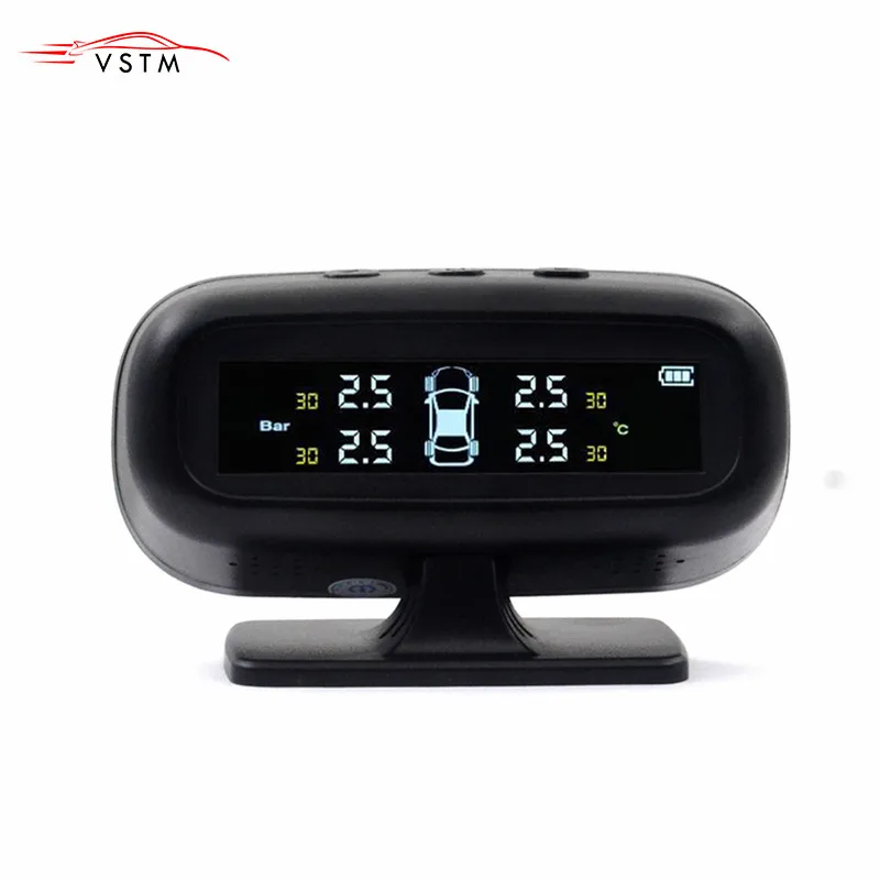 

New Solar TPMS Car Tire Pressure Alarm Monitor System Display Temperature Warning Fuel Save with 4 Sensors
