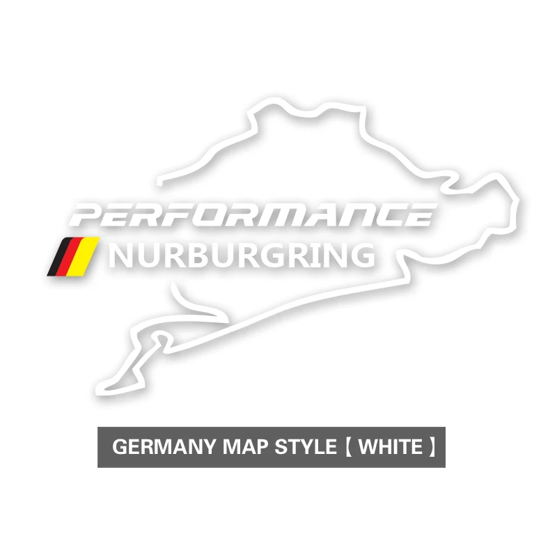 TPIC автомобиля топливного бака Кепки Стикеры гоночный дорожный Nurburgring производительность наклейка для BMW e90 e46 e60 e39 f30 f34 f10 f15 f26 X1 X3 X4 X5 - Название цвета: Germany White Map