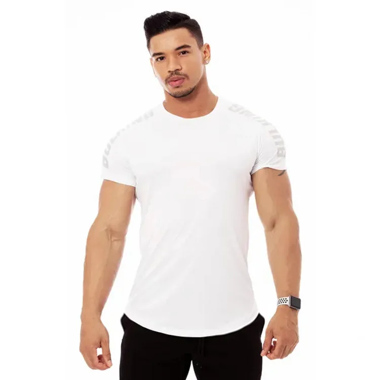 Мужская летняя футболка с коротким рукавом для занятий фитнесом и бодибилдингом, спортивные брендовые футболки, модная повседневная одежда