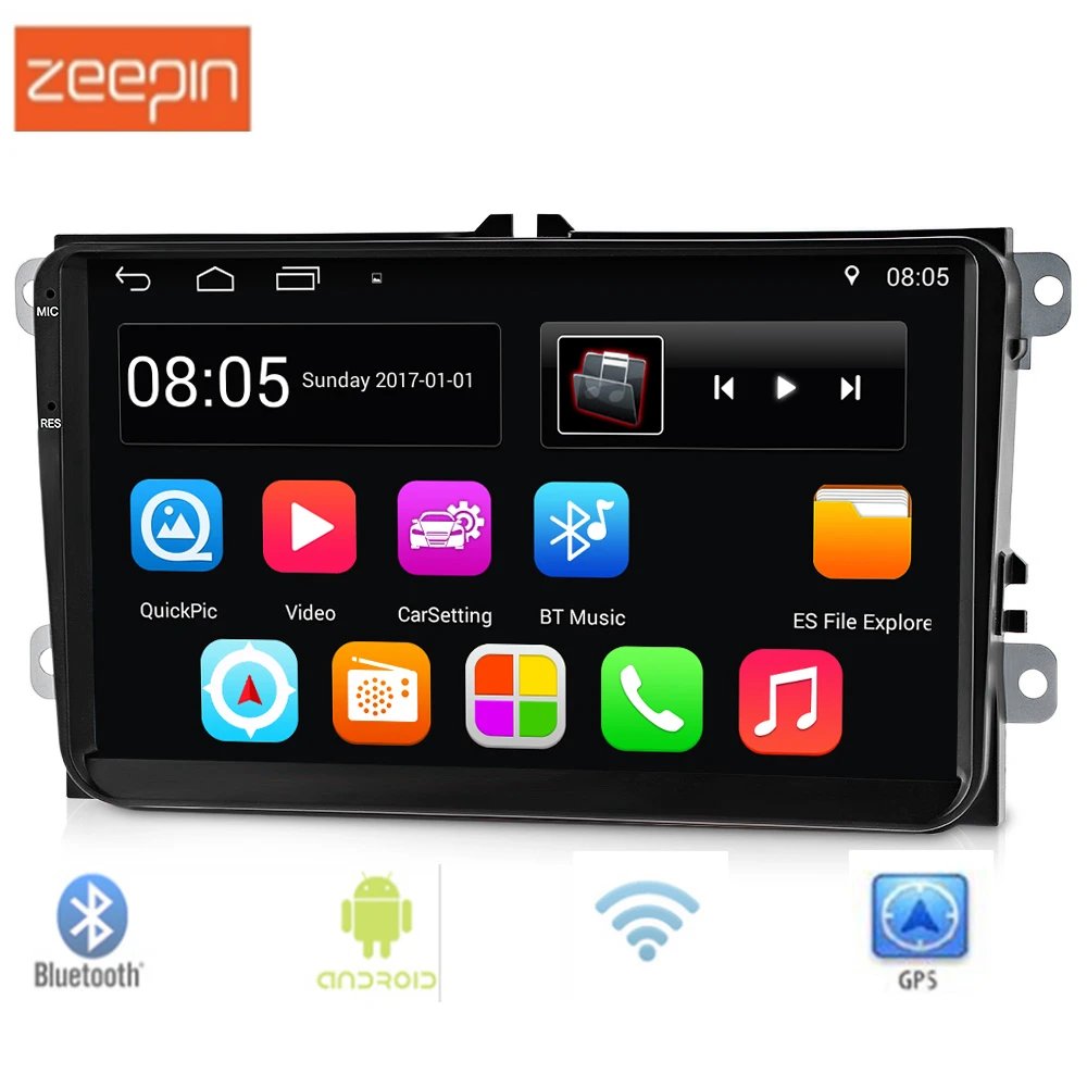 

9001 9 inch 2 Din Android 6.0.1 Car Multimedia Player Support FM Radio GPS WiFi Bluetooth Mirror Link Touch Screen DVR for VW