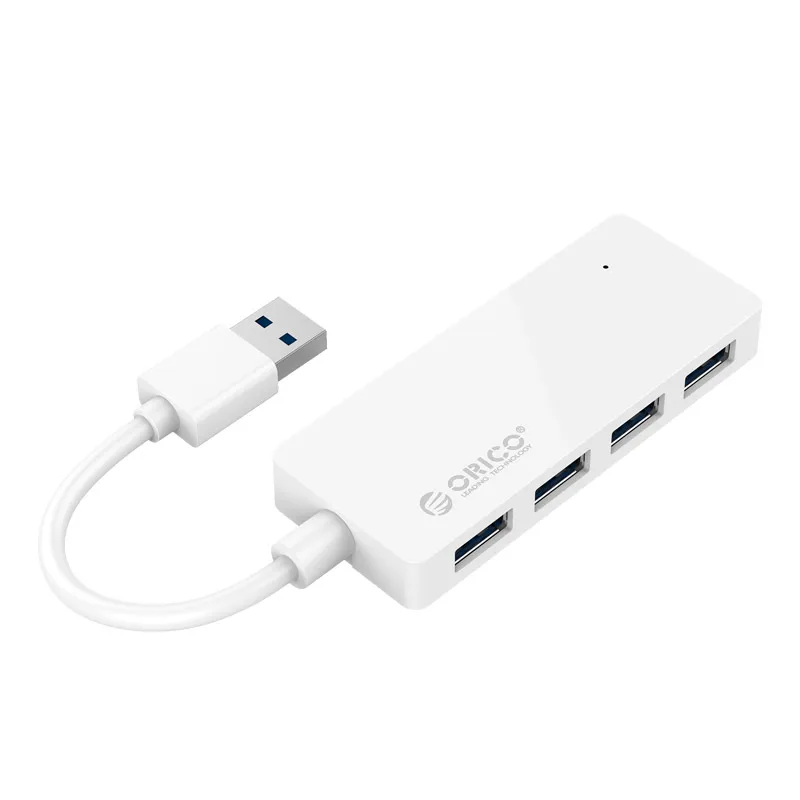 ORICO HC4-U3 Mini 4 порта USB 3,0 концентратор для ноутбука U диск Портативный хаб адаптер для телефона - Цвет: Белый