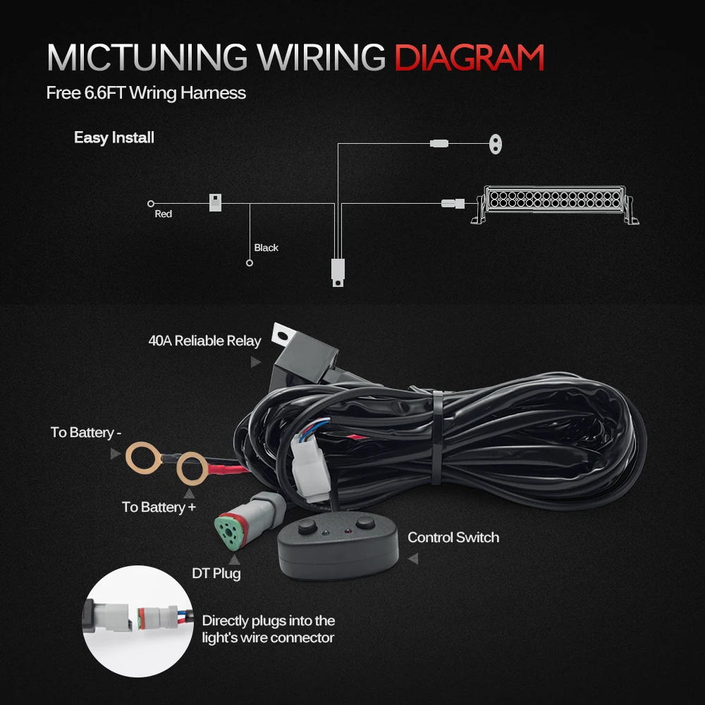 Mictuning 3" 22" 5D светодиодный светильник RGB Стробоскоп вспышка многоцветный светодиодный Предупреждение льный светильник Bluetooth IOS и Android приложение управление проводкой