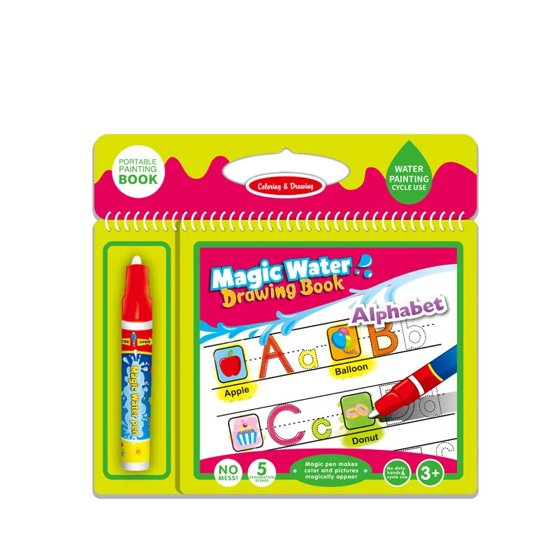 Magic Water Drawing Book Alphabet-Themed Coloring Doodle with 1 Magic Pen Painting Drawing Board For Kids Educational Toys