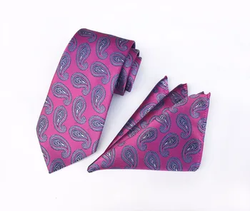

Designer's Men Tie Hanky Sets Unique Paisley Silk Necktie with Handkerchief for Man Accessory