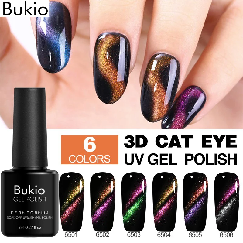 Bukio 5d Magic Cat Eyes Gel Gel Nail Glue 8ML Long Lasting Cat