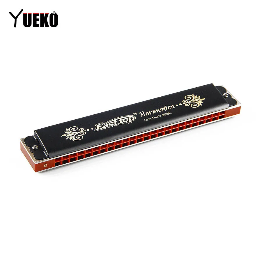 Easttop new tremolo T2406K 24holes harmonica tremolo harmonica mouth organ black paint Easttop new tremolo T2406K 24holes harmonica tremolo harmonica mouth organ black paint