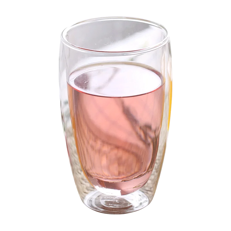 

Water glass, double glass, heat resistant, thickened tea cup, lovely couple's water cup, large size.