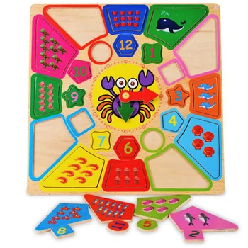 

Colorful Wooden Children Disassembling Alarm Clocks Early Education Cognitive Clocks Wooden MGeometry Party Jigsaw Puzzle