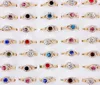 QianBei 50pcs/set Fashion Gold Color Cute Colorful Rhinestone Finger Rings Jewelry For Men Women Gifts Couple 3
