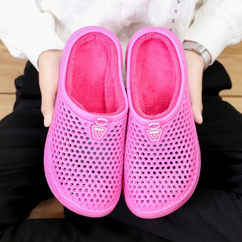 Оригинальные женские Кроксы обувь для помещений классические зимние кроссовки с