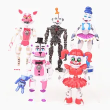 5 pçs/set FNAF Cinco Noites no freddys Figura brinquedos Bonnie Foxy Fazbear Urso Figuras Brinquedo PVC moveable 10-16cm