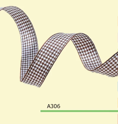 100yards roll 1 Inch 25mm Houndstooth Brown font b Tartan b font Ribbon For Hair Flowers
