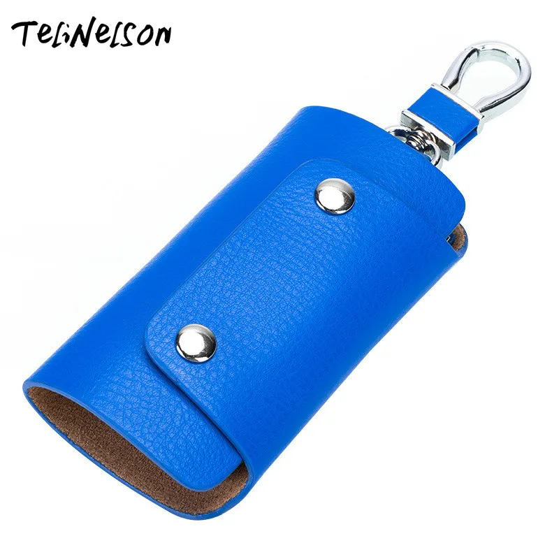 2018 Key Wallets 100 Genuine Leather Unisex Solid Key Case Keys